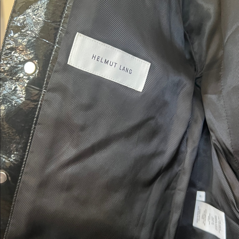 Helmut Lang Glossy Black Jean Jacket Style Jacket Italian Fabric - Picture 6 of 13